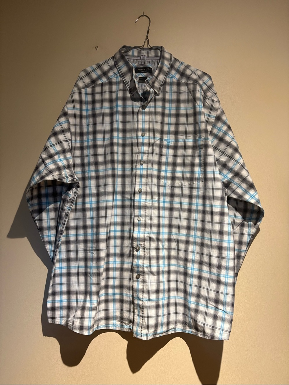 Ariat Pro Series Plaid Long Sleeve Button Down Shirt Mens XXL Western Rodeo